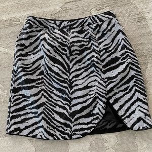 LPA Zebra Sequin Mini Skirt